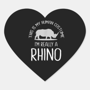 I’m Really A Rhino Horn Graphic Funny Animal Lover Heart Sticker