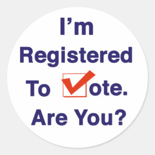 I’m Registered to Vote 2026 Classic Round Sticker