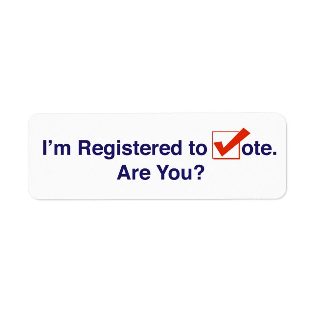 I’m Registered to Vote 2026 Return Address Label (Front)