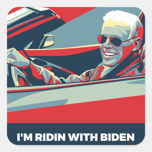 I’M RIDIN WITH BIDEN SQUARE STICKER (Front)