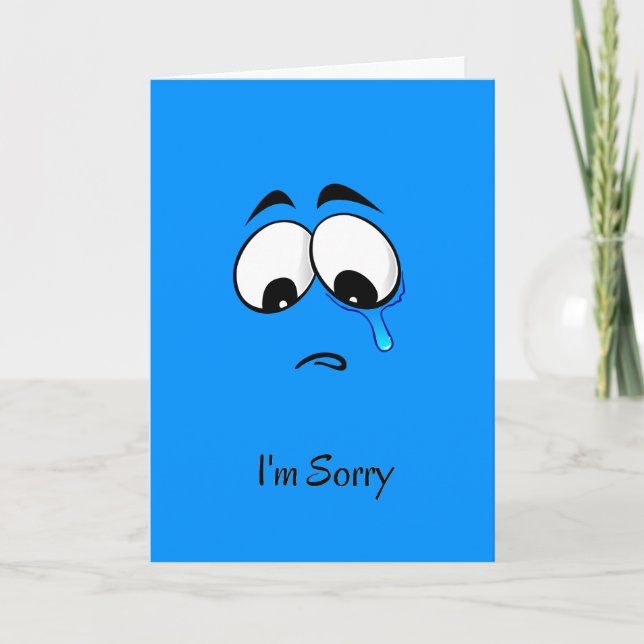 I’m Sorry Blue Sad Face Card (Front)