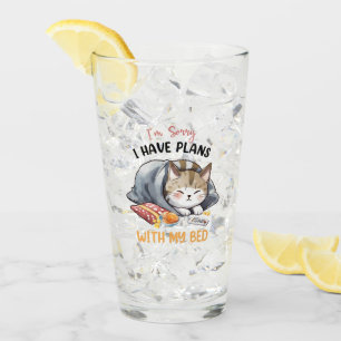 I’m Sorry, I Have Plans with My Bed – Cosy Cat Glass