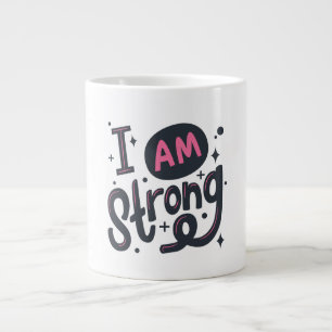I’m Strong Motivational Typography Design Large Coffee Mug