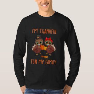 I M Thankful For My Family Funny Twins Turkey Than T-Shirt