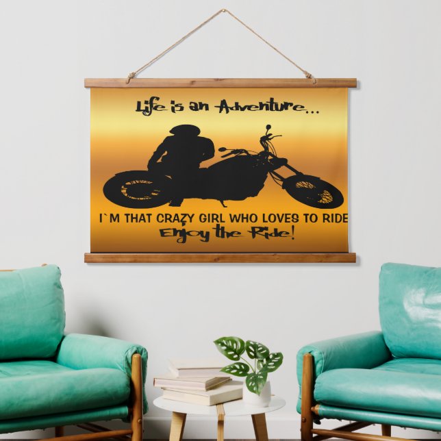 I`M THAT CRAZY GIRL WHO LOVES TO RIDE HANGING TAPESTRY (Living Room)