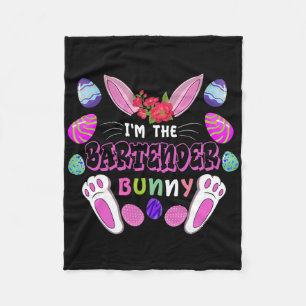 I’m The Bartender Bunny Easter Rabbit Fleece Blanket