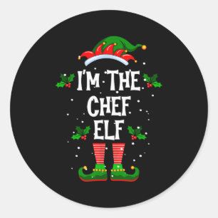 I’m The Chef Elf Christmas Xmas Pajama Pj Men Wome Classic Round Sticker