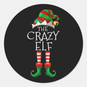 i m the crazy elf cute family christmas matching classic round sticker