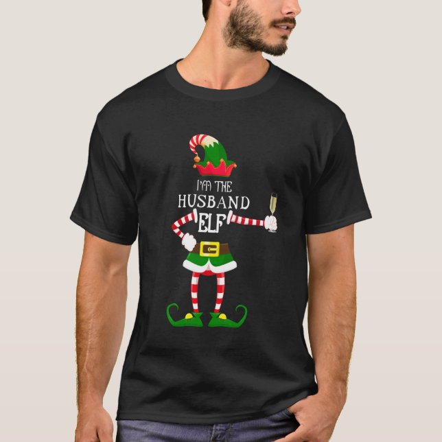 I M The Husband Elf Matching Family  Wine T-Shirt (Front)