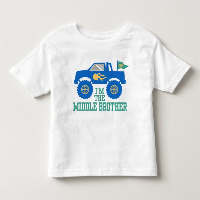 I’m The Middle Brother Monster Truck Toddler T-Shirt (Front)