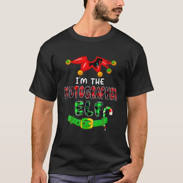 I m The Photographer Elf Xmas Costumes Elf Lover P T-Shirt (Front)