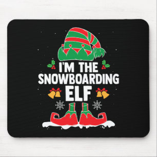 I’m The Snowboarding Elf Winter Sports Xmas Elf Sq Mouse Pad