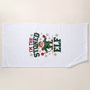 I�m The Stoned Elf Vintage Christmas Dabbing Unico Beach Towel