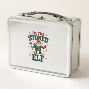 I�m The Stoned Elf Vintage Christmas Dabbing Unico Metal Lunch Box