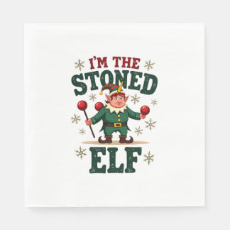 I�m The Stoned Elf Vintage Christmas Dabbing Unico Napkin