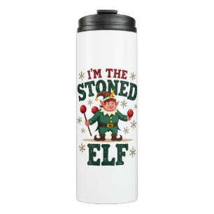 I�m The Stoned Elf Vintage Christmas Dabbing Unico Thermal Tumbler