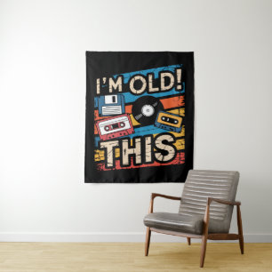 I’m This Old Colourful Retro Music Nostalgia Tapestry