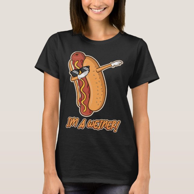 I m Wiener  Dabbing Sunglasses Hotdog Food  Humor T-Shirt (Front)