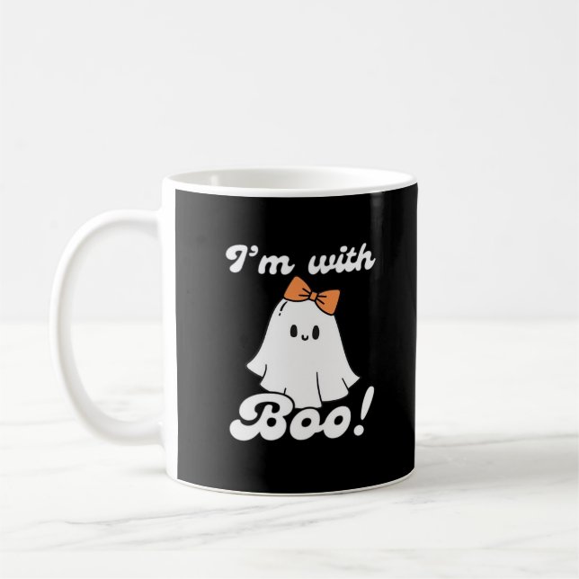 I’m With Boo Funny Retro Coffee Mug (Left)