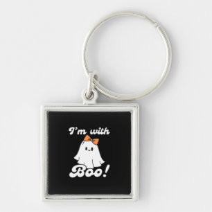 I’m With Boo Funny Retro Key Ring