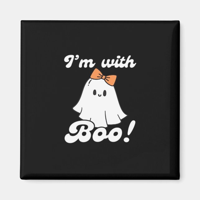I’m With Boo Funny Retro Magnet (Front)