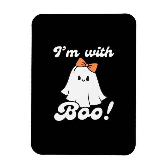I’m With Boo Funny Retro Magnet (Vertical)