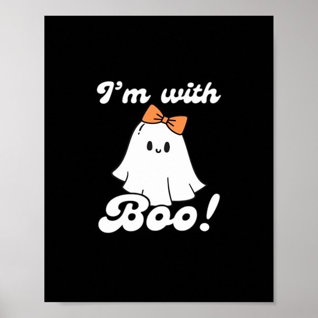 I’m With Boo Funny Retro Poster (Front)