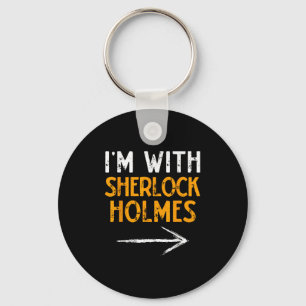 I’m With Sherlock Holmes Halloween Matching Couple Key Ring