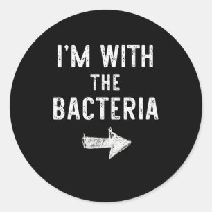 I’m With The Bacteria Funny Halloween Couple Costu Classic Round Sticker