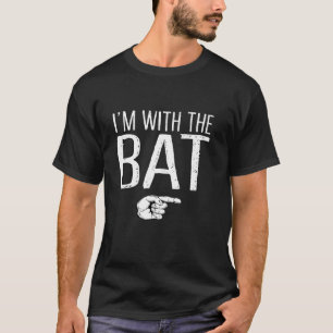 I m With The Bat Matching Costume Lazy Halloween P T-Shirt