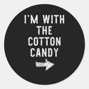 I’m With The Cotton Candy Funny Halloween Couple C Classic Round Sticker