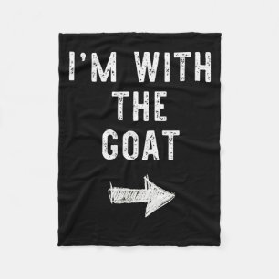 I’m With The Goat Funny Halloween Couple Costume  Fleece Blanket