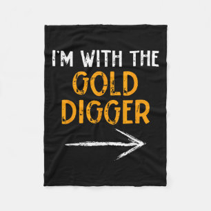 I’m With The Gold Digger Halloween Matching Couple Fleece Blanket