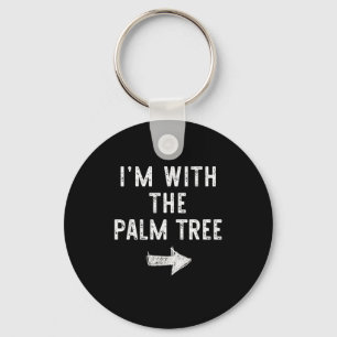 I’m With The Palm Tree Funny Halloween Couple Cost Key Ring