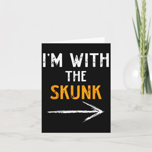 I’m With The Skunk Funny Halloween Matching Couple Card (Front)