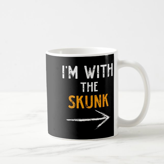 I’m With The Skunk Funny Halloween Matching Couple Coffee Mug (Right)