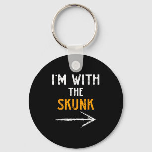 I’m With The Skunk Funny Halloween Matching Couple Key Ring