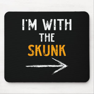 I’m With The Skunk Funny Halloween Matching Couple Mouse Pad