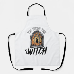 I’m With The Witch Vintage Halloween Apron