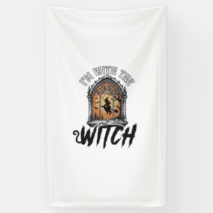 I’m With The Witch Vintage Halloween Banner