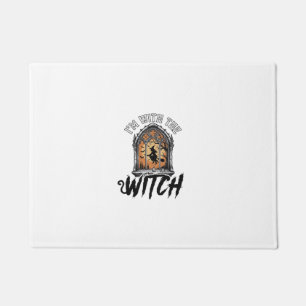 I’m With The Witch Vintage Halloween Doormat