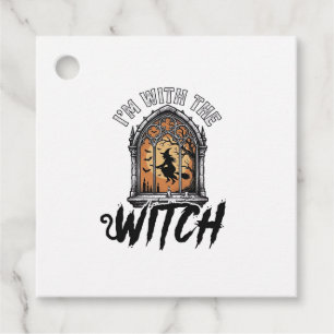 I’m With The Witch Vintage Halloween Favour Tags