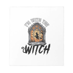 I’m With The Witch Vintage Halloween Notepad
