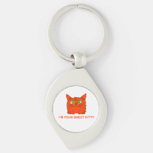 I’m Your Sweet Kitty - Red Cat by artist Lukian Key Ring
