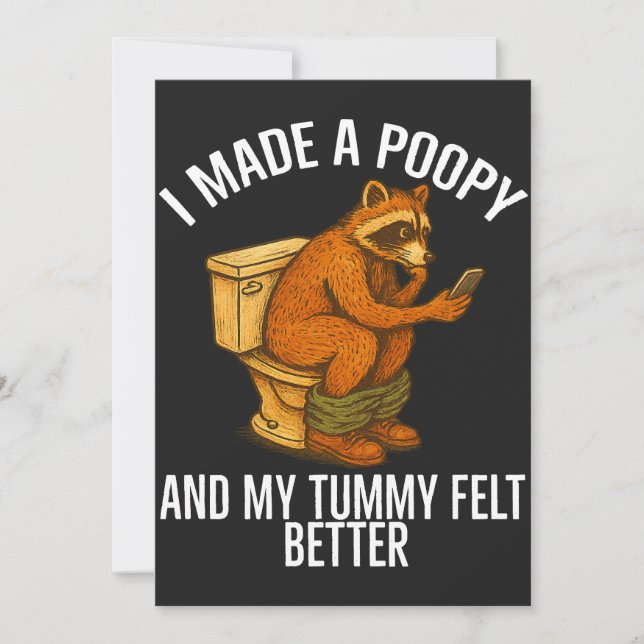 I Made a Poopy and My Tummy Felt Better Adult Humo Holiday Card (Front)