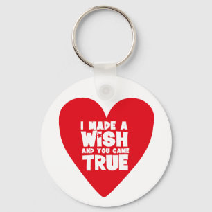 I MADE A WISH love heart Key Ring