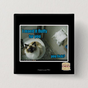 I maed it fluffy fur you 15 cm square badge