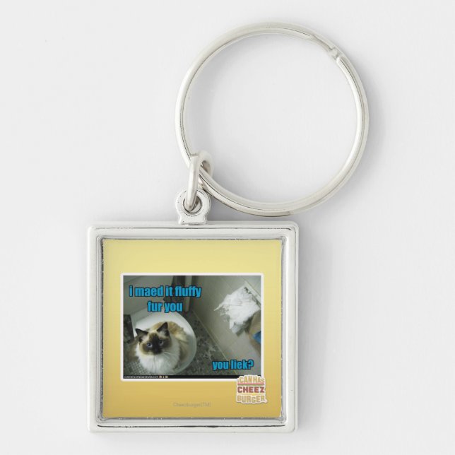 I maed it fluffy fur you key ring (Front)