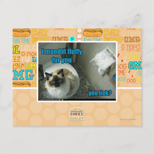 I maed it fluffy fur you postcard (Front)