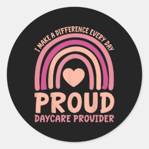I Make A Difference Every Day - Boho Rainbow Dayca Classic Round Sticker